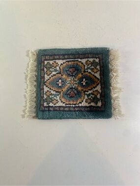 Miniature Hand-Knotted Persian-Style Rug 6”x7” Dollhouse/Coaster